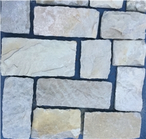 Sandstone Corner Stone in White, Natural Surface Hard Corner Stone Brick with Loose Pieces,New Castle Corner Stone,Castle Rock Veneer