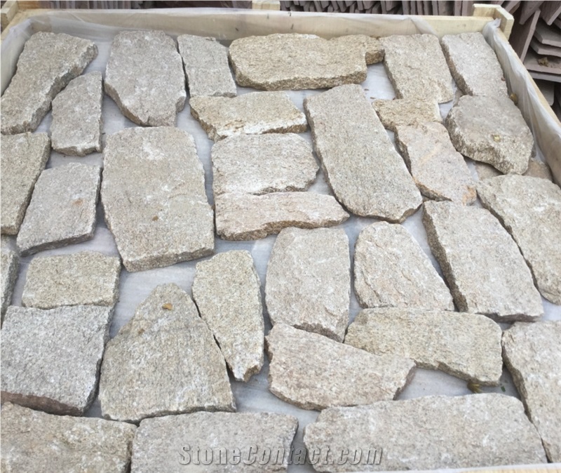 Yellow Wall Cladding, Loose Pieces, Corner Pieces, Chinese Quartzite Loose Wall Cladding Pieces
