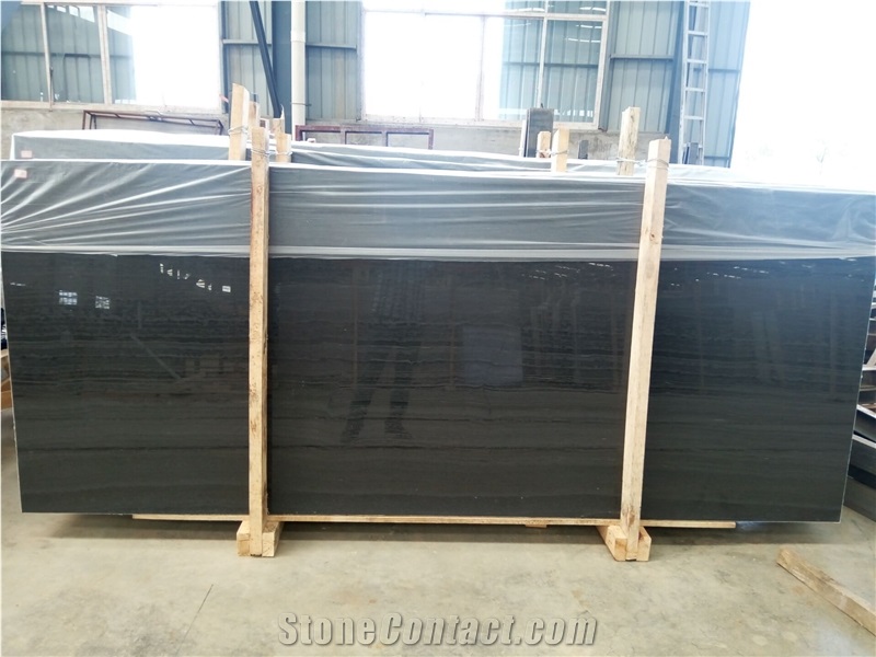 Own Quarry High Quality Black Wooden Vein Marble Slab,Nero Wood Grain Marble Tile Cut to Size