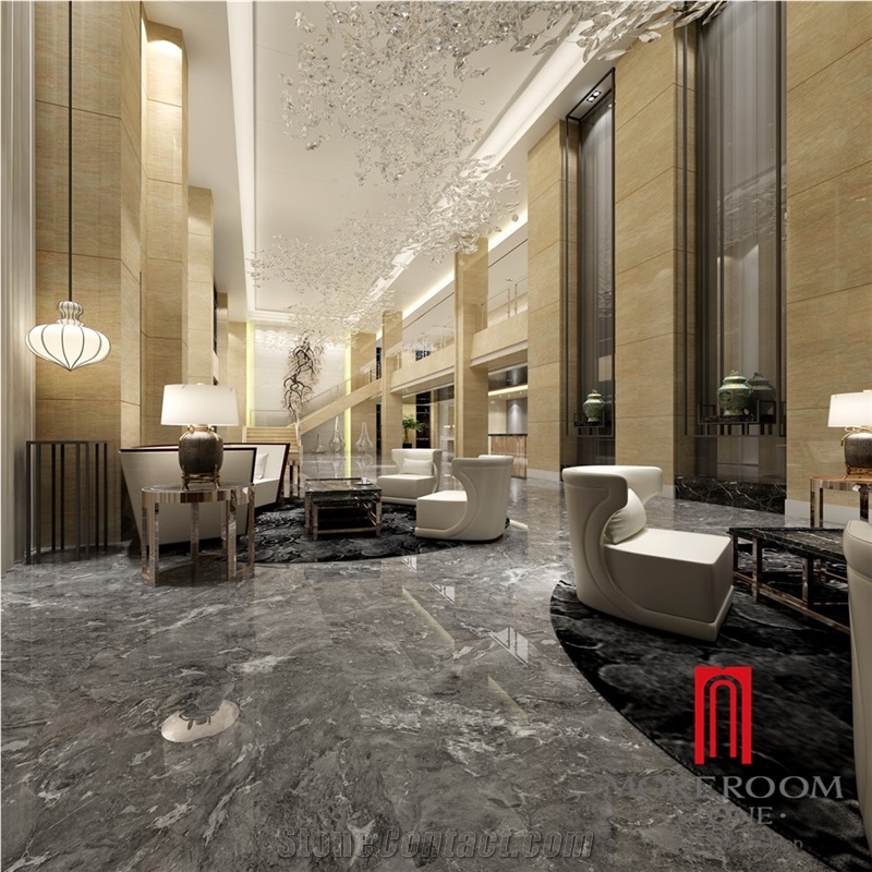 800*800mm Non Slip Grey Porcelain Floor Tile for Bathroom, Pisa Grey Porcelain Marble Tile