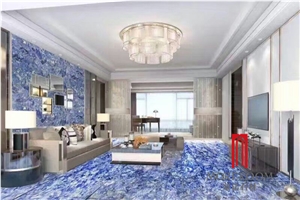 Blue Semiprecious Stone Tiles Slabs Gemstone Floor Tile Onyx Stone Slabs Home Design