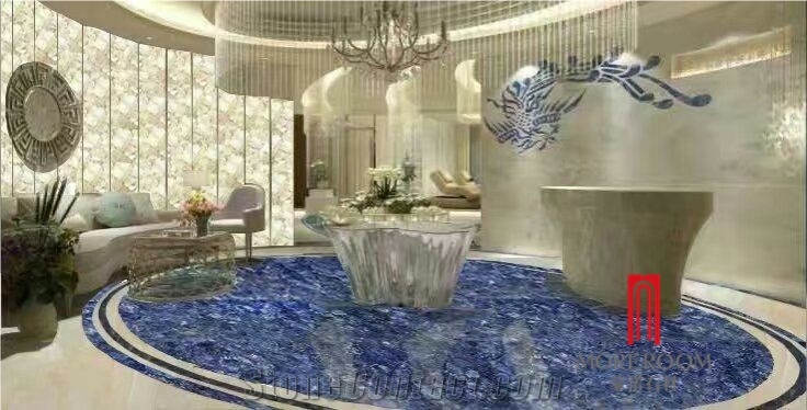 Blue Semiprecious Stone Tiles Slabs Gemstone Floor Tile Onyx Stone Slabs Home Design