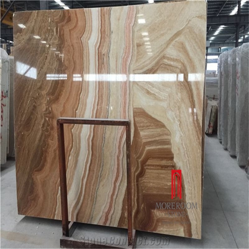 Brown Marble Slab, White line Marble Slab,Rainbow Onyx Slab for Flooring and Wall Covering 