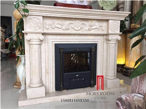 Carrara White Marble Modern Fireplace Design for Fireplace Marble