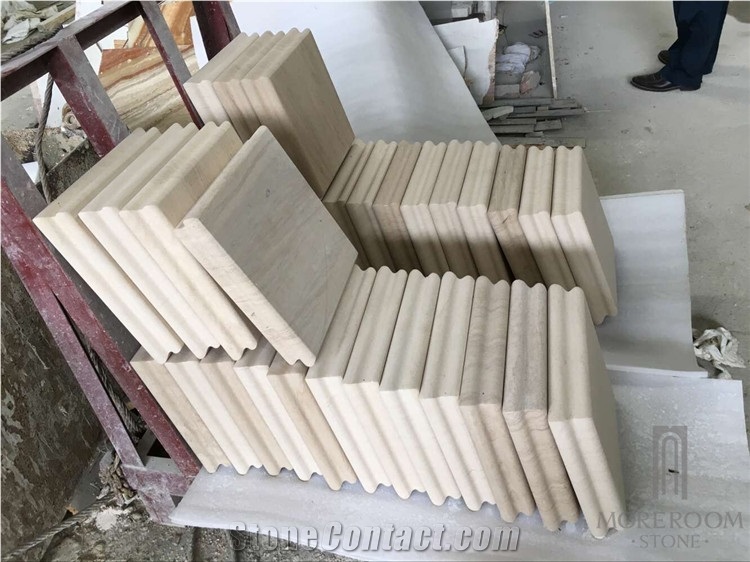 Chinese Beige Limestone Tile Finished Edge for Floor and Wall