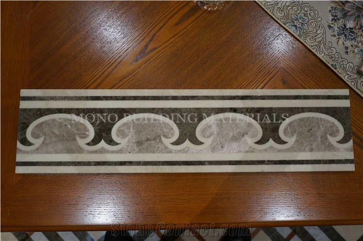 Chinese Marble Border, 150*600mm Stone Border Designs, Water Jet Marble Border Line