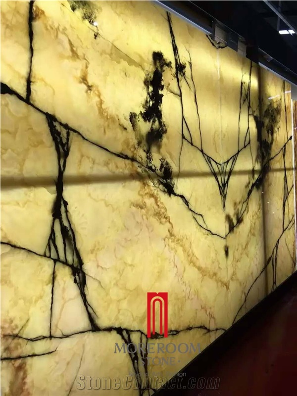 Chinese Translucent Beige Yellow Onyx Tile & Slab for Villa Decoration