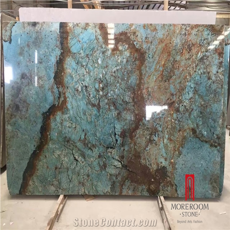 Chinese Transparent Bookmatch Blue Onyx Wall Design Tile
