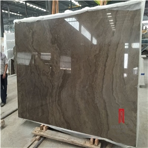 Coffee Marble Slab, China Marble Slab, Polished Brown  Marble Slab with Waves Lines