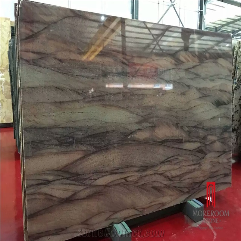  Coloured Marble Slab, Red Brown Wood Vein Marble Slab, Marble Slab for Wall and Floor