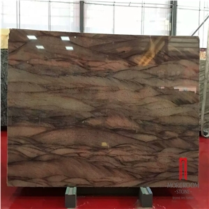  Coloured Marble Slab, Red Brown Wood Vein Marble Slab, Marble Slab for Wall and Floor