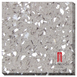 Environmental and Non-Toxic Quartz Stone Tiles & Slabs with White Partical Crystal for Kitchen Application Engineered Stone