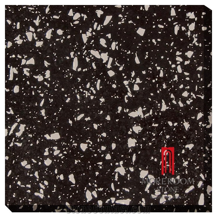 Environmental and Non-Toxic Quartz Stone with White Partical Crystal for Kitchen Application Engineered Stone