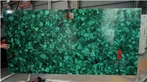 Green Malachite Semi-Precious Stone Slab Gemstone