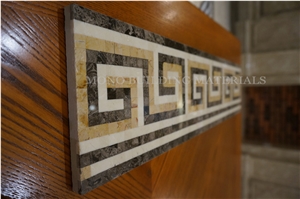 Italian Style Border Tile. Decorative Marble  Border Flooring, Waterjet Laminated Line Border Designs