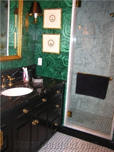 Malachite Marble Design Green Semipreious Stone Mosaic for Bathroom