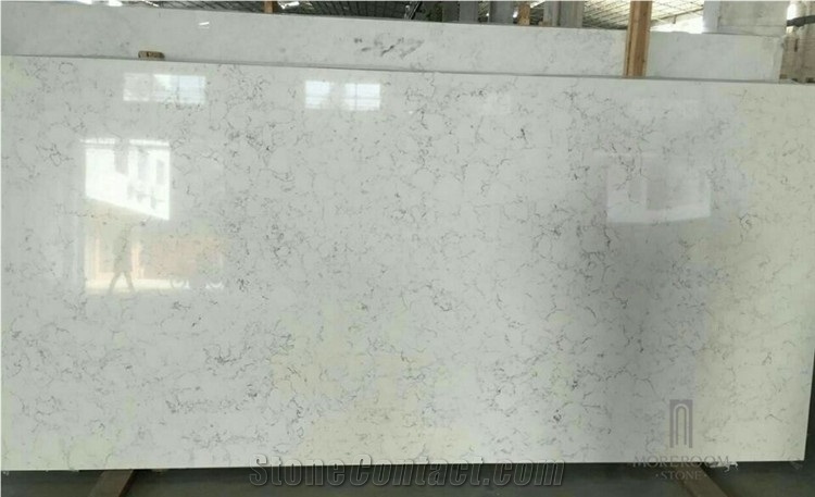 Marble Look Carrara White Quartz Stone Slab Artificial Stone