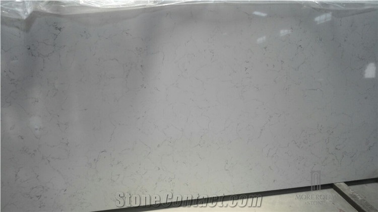 Marble Look Carrara White Quartz Stone Slab Artificial Stone