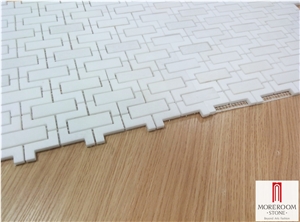 Marble Mosaic Pattern Tiles White Tumbled Bricks