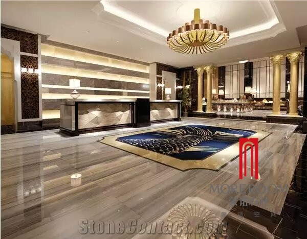 Palissandro Blue Marble Floor Tiles with Design, Polished Marble Flooring Tile
