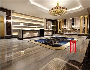 Palissandro Blue Marble Floor Tiles with Design, Polished Marble Flooring Tile