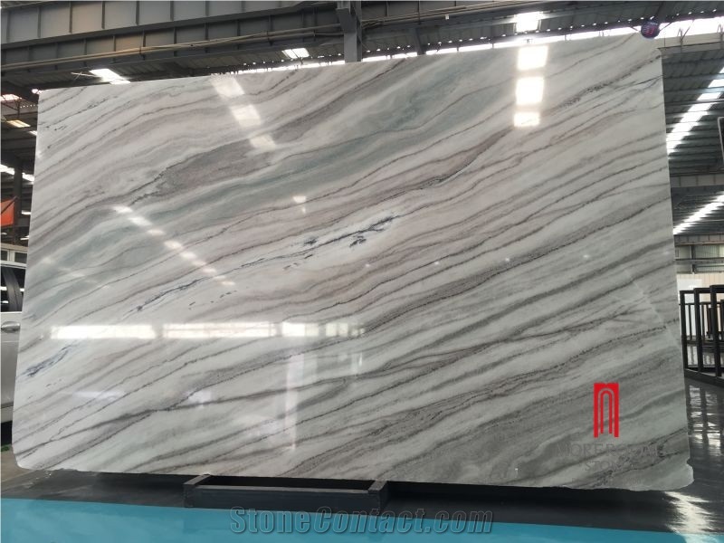Polished  Blue Marble Slab, Blue and Brown Vein Palissandro Bluette from China