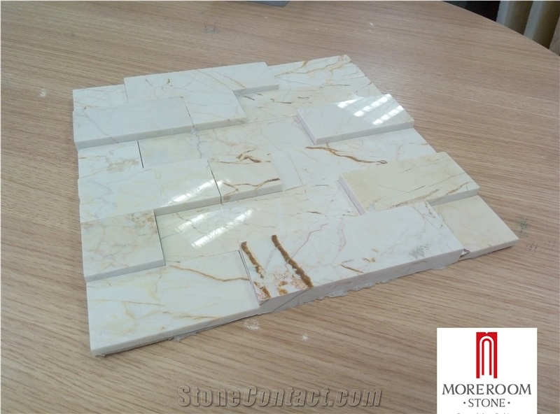 Sofitel Gold Marble Split-Faced Mosaic Tile