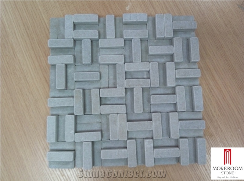 Uneven Irregular Surface Grey Marble Mosaic Pattern