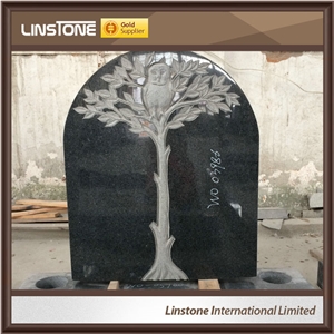 Chinese Shanxi Black Granite New Design Grave Headstones Ornaments