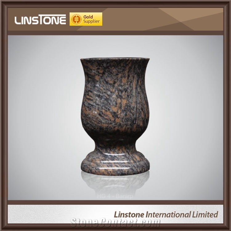 Hand Vase Crafts Granite Vase for Gravestone