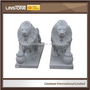 Large Life Size Antique Granite Lion Statue for Sale