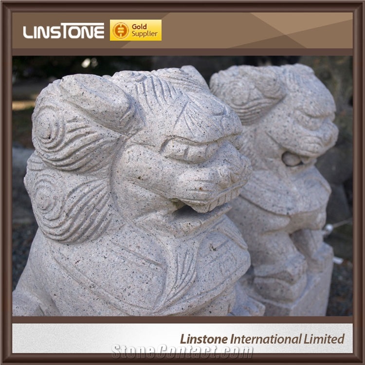 Large Life Size Antique Granite Lion Statue for Sale