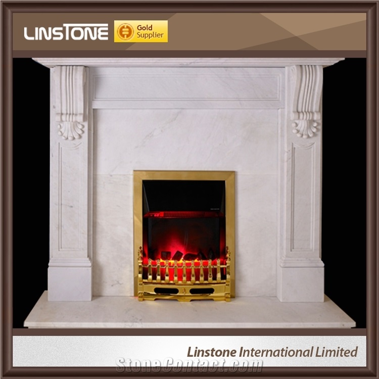 Westen Style Durable Indoor Used Marble Fireplace Mantel From