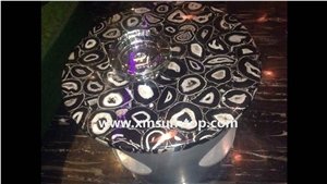 Black Agate Countertop/Bar Top/Reception Top/Engineered Stone Countertop/Solid Surface Top