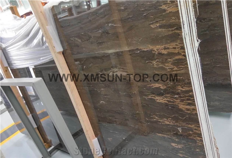 China Dark Brown Rose Marble Slab/Chinese Brown Marble Slabs&Tiles/Big Slabs&Gangsaw Slabs&Strips(Small Slabs)&Customized/Polished Marble/Interior Decoration/For Floor & Wall Paving/Nature Stone