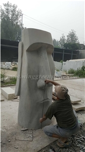 Black Marble Face Sculptures for Garden Decoration, Winggreen Stone