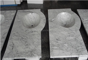 Carrara White Marble Bathroom Countertop, Natural Marble Countertop, White Marble Countertop, Vanity Top, Xiamen Winggreen Manufacture