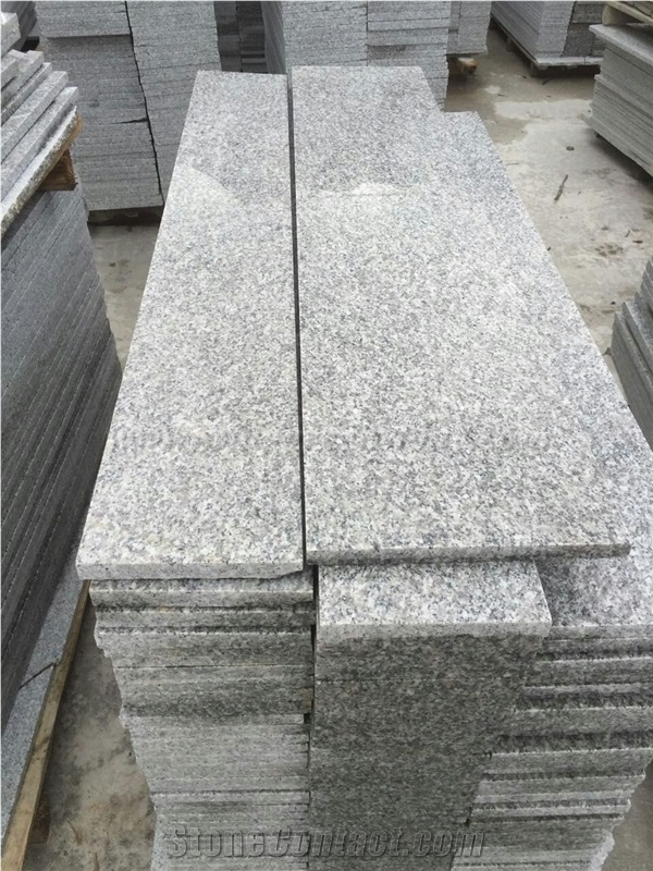 China Granite Staris, G623 Granite Stair Treads and Riser, with or Without Groove Anti-Slip Strip, Winggreen