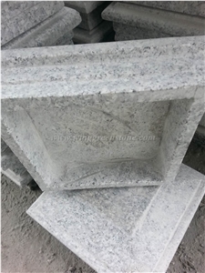 China Light Grey Granite Caps, Granite Pillar Caps With/Without Bottom Hole, Winggreen Stone