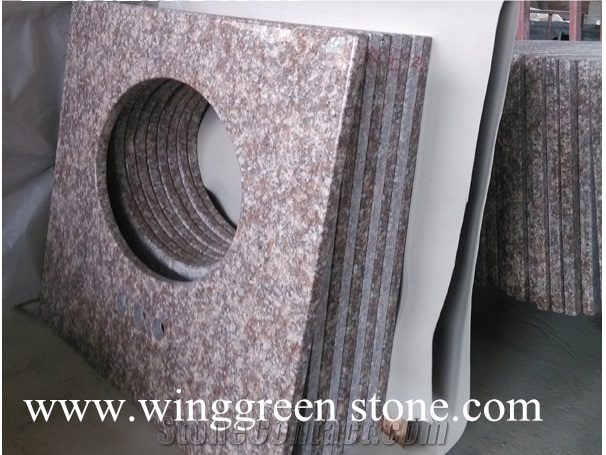 China Peach Red G687 Cheap Granite Counter Tops with Our Own Quarry Red Peach Blossom Of Gutian,Tao Ha Hong,Tao Hua Hong,Taohua Hong,Taohua Red