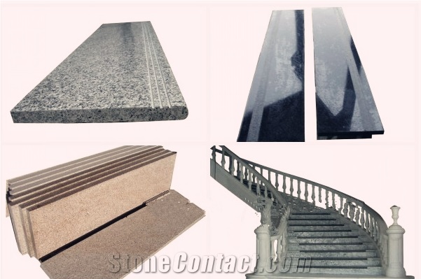 G687 Peach Red Granite Stone Polished Indoor Stair Step and Riser