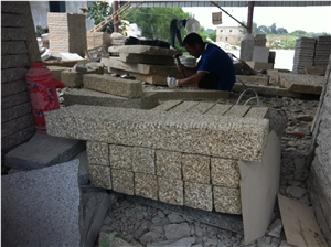 Gold Coast Pillars, G682 Pineapple Pillars with or Without Hole, Stone Post for European Market, Winggreen Stone