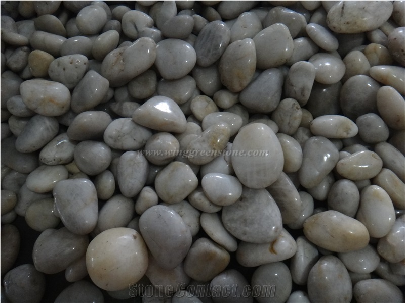 High Polished White River Stone, Natural White Pebbles, Top Polished White Pebble Walkway, Xiamen Winggreen Manufacturer