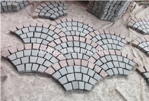 Pavers Stone on Mesh,Tumbled Granite Pavers for Driveway and Walkway