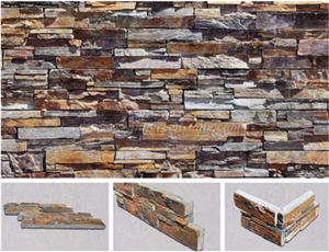 Rustic Slate Stone Wall Cladding, Corner Stone, Ledge Stone for Exterior Wall Decor, Winggreen