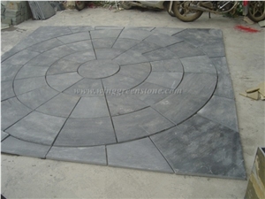 Wholesale Round Waterjet China Fan Pattern Granite Cobble Stone on Mesh