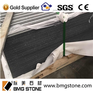 G684 Black Basalt Flamed Grooved Tile