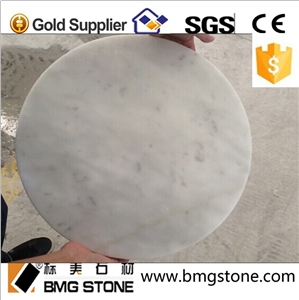 White Carrara Marble Customized Tabletops Round/Square for Bedroom and Bathroom