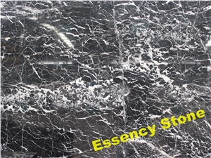 Black White Marble Slabs, China Nero Marquina, China Black Marble with White Vein Black Marble Polished Slabs for Flooring and Walling