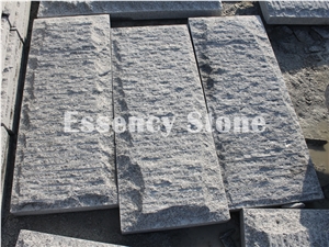 China Light Grey Granite Natural Split Mushroom Stone with Groove Channel,G640 Binaco Sardo White Granite Building Stone for Wall Cladding
